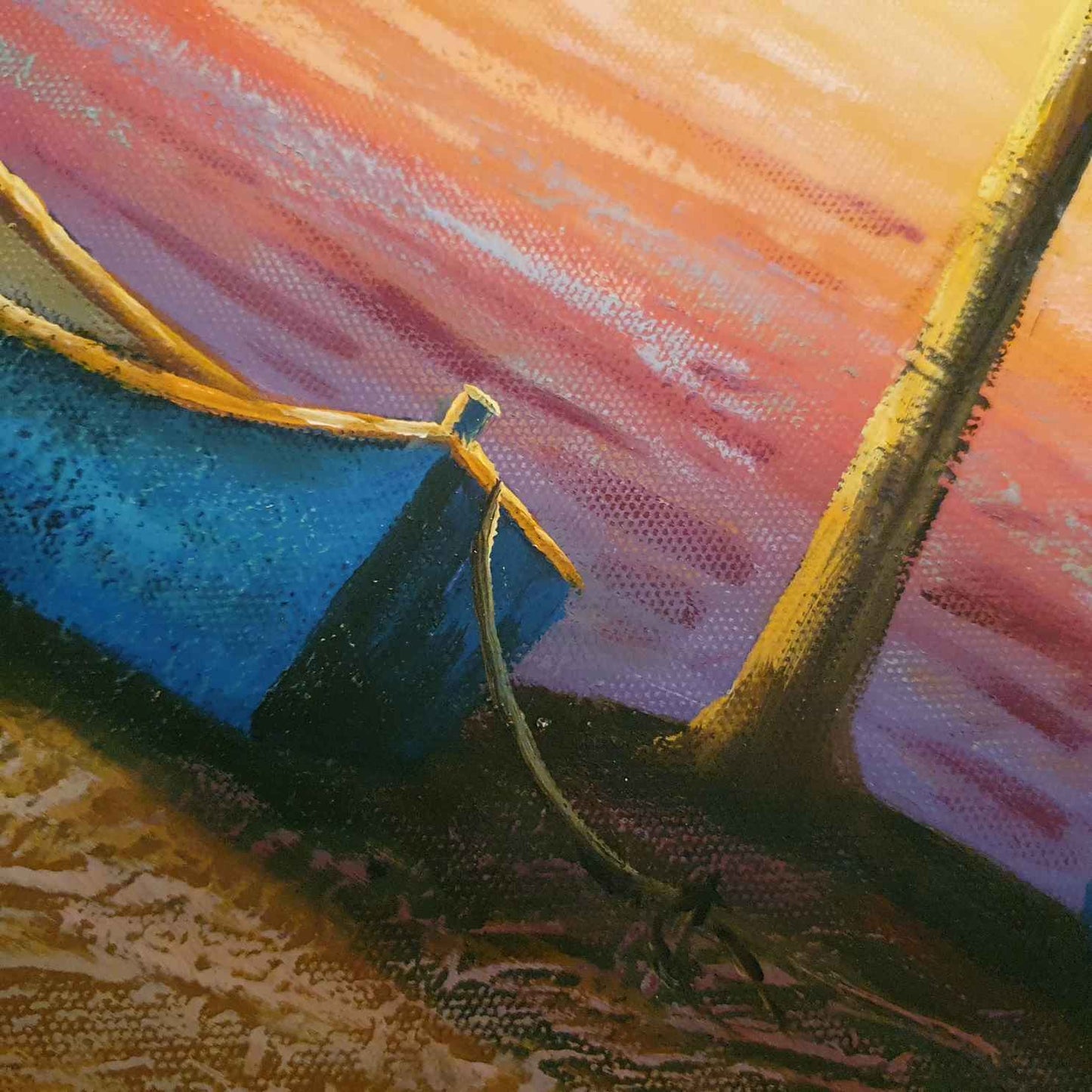 Painting the Palm Trees by the Sea 90x60 cm