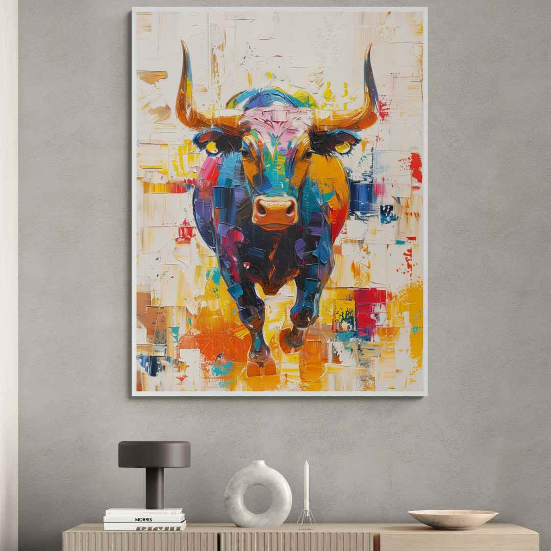 Painting the Bravo Bull in Color 100x80 cm