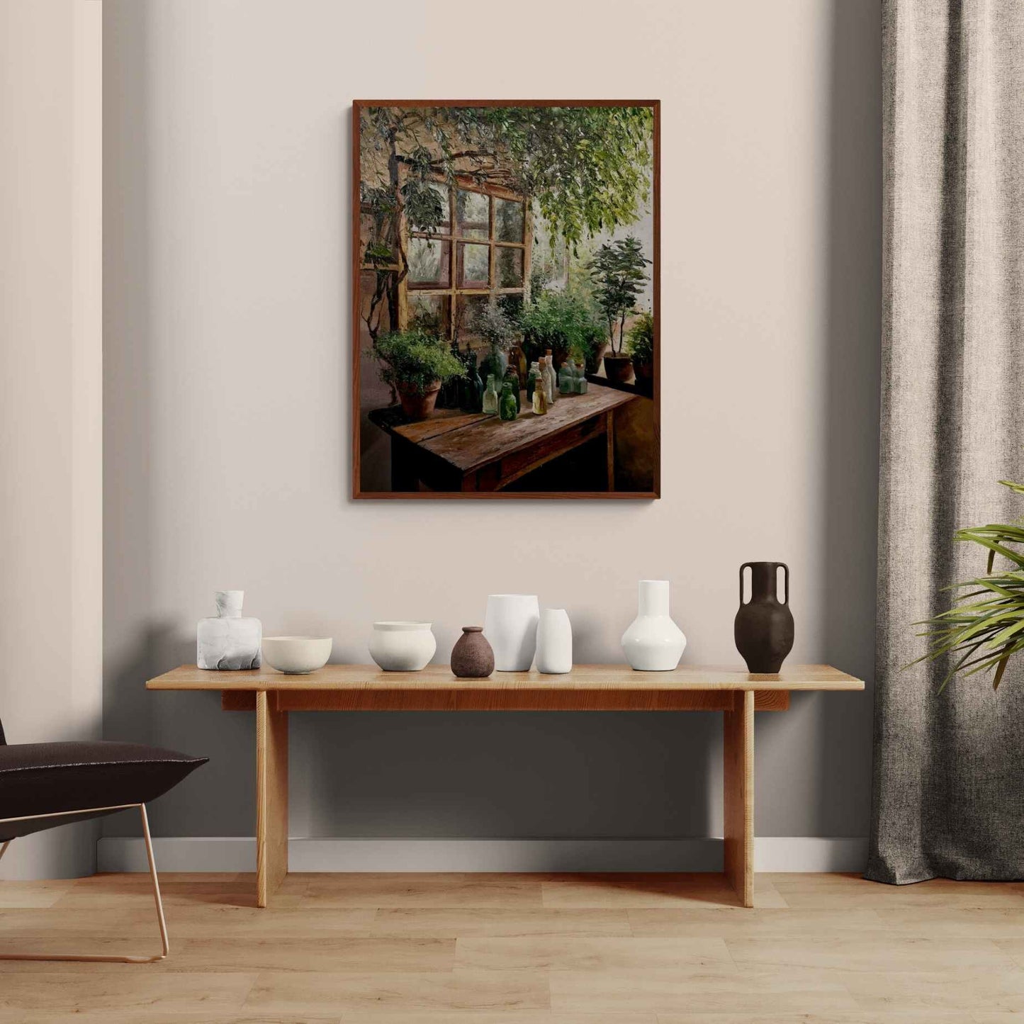 Cuadro al Óleo La Mesa Botánica Pintado a Mano 80x100 cm
