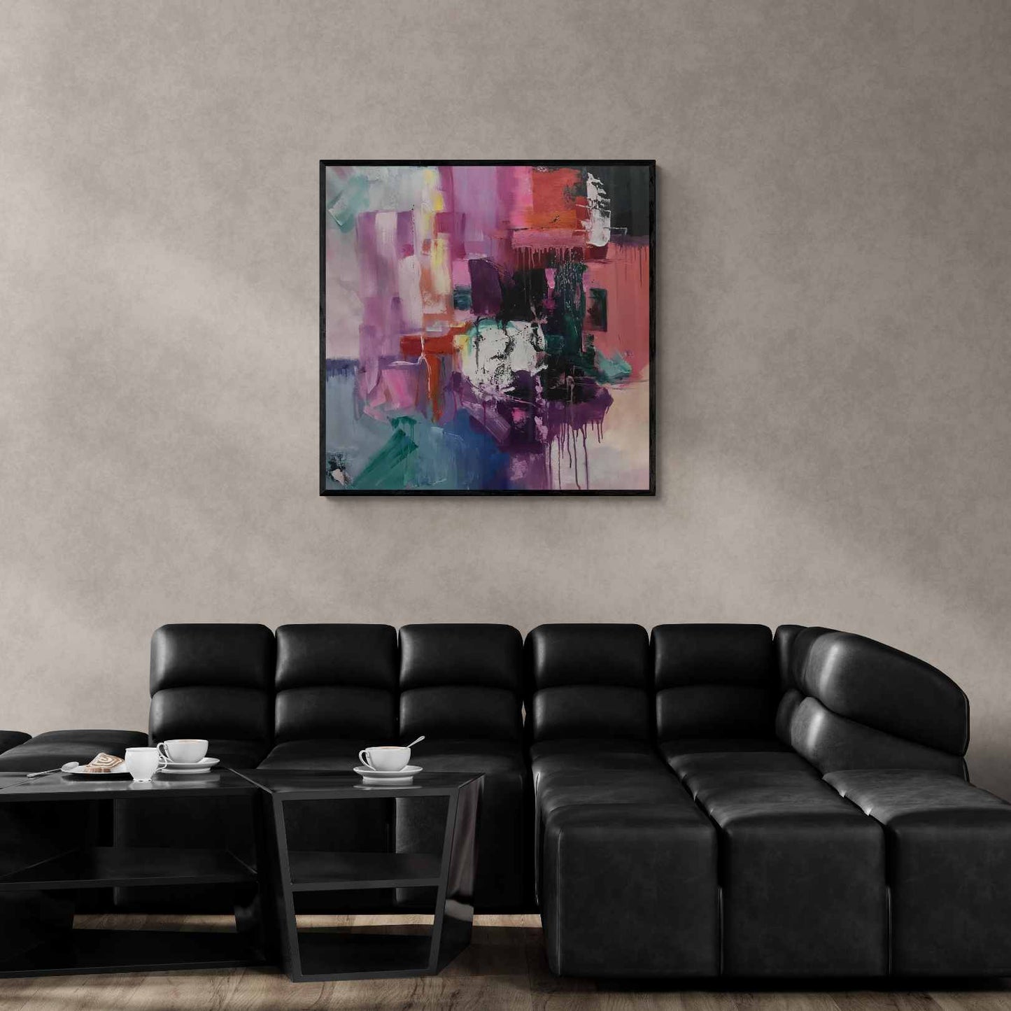 Abstract Painting Color Fusion 100x100 cm