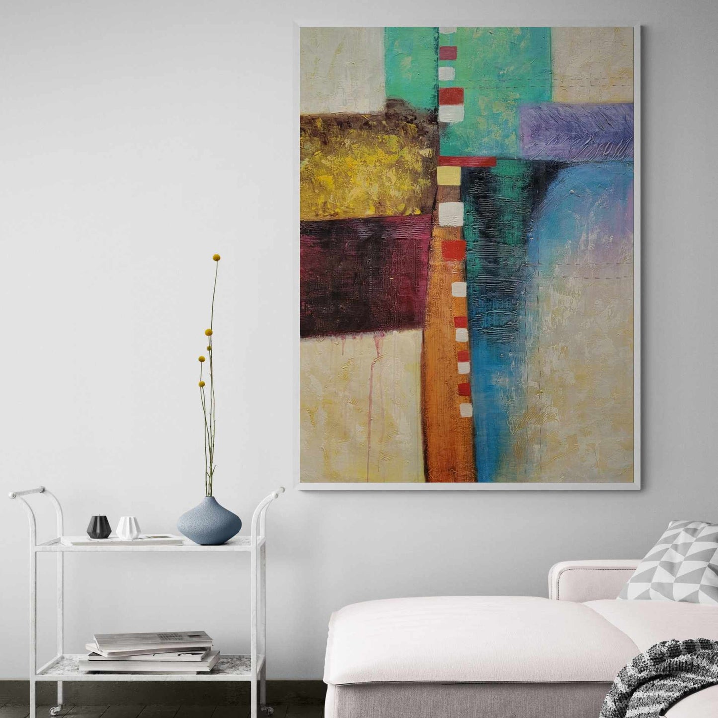 Abstraktes Gemälde Kamelien 120x90 cm