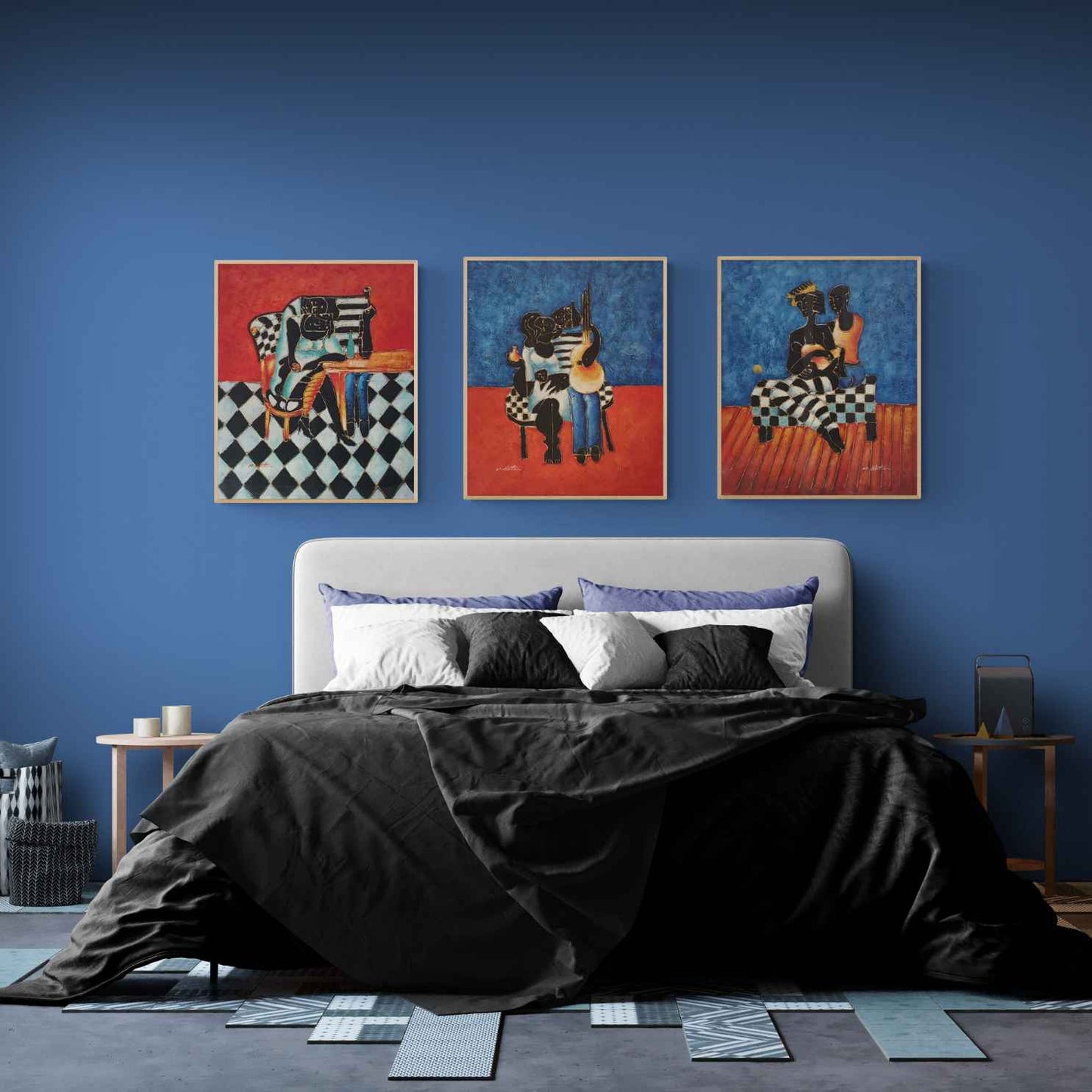 Kubismus-Triptychon im Picasso-Stil 50x60 cm [3 Stück]