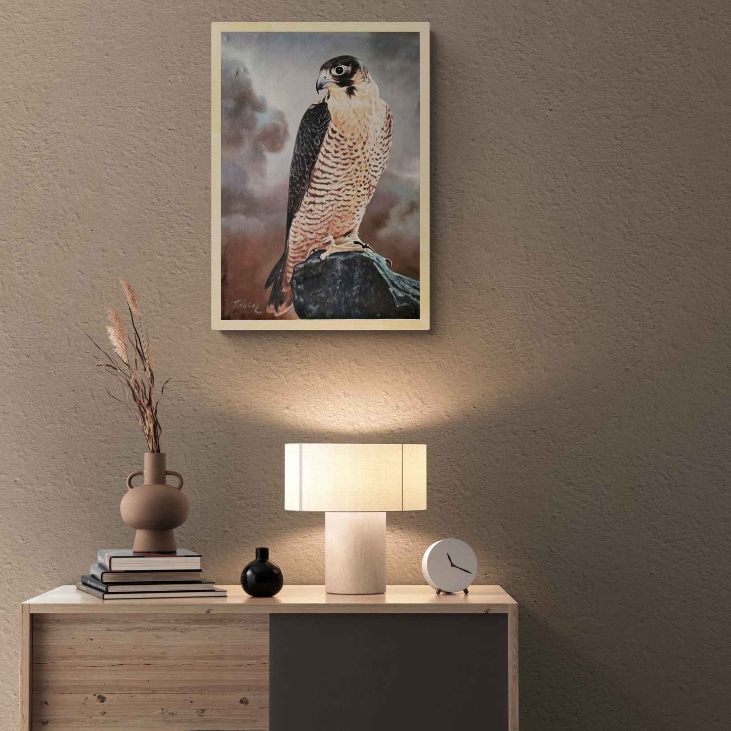 Peregrine Falcon Painting 56x40 cm