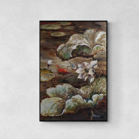 Pintura floral Relieve 60x90 cm