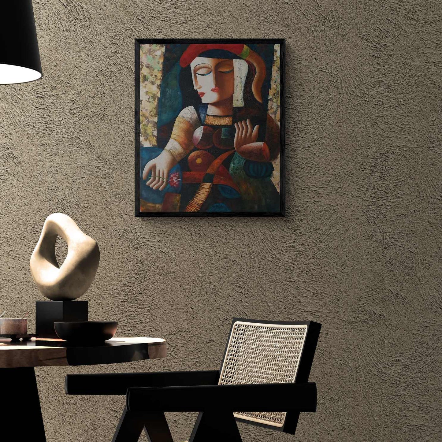 Two-Sided Picasso Painting 50x60 cm
