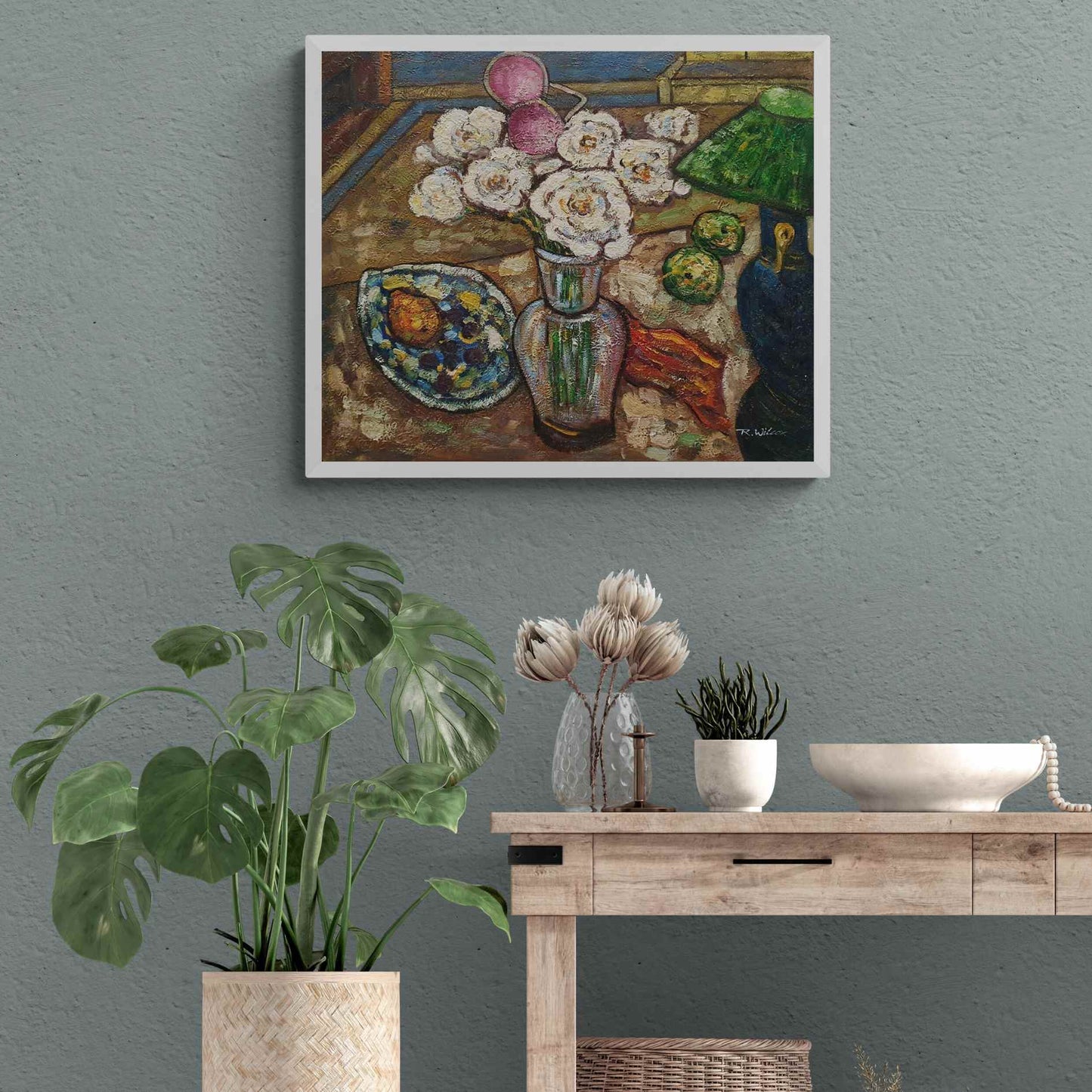 Stillleben-Gemälde im Van-Gogh-Stil, 60 x 50 cm