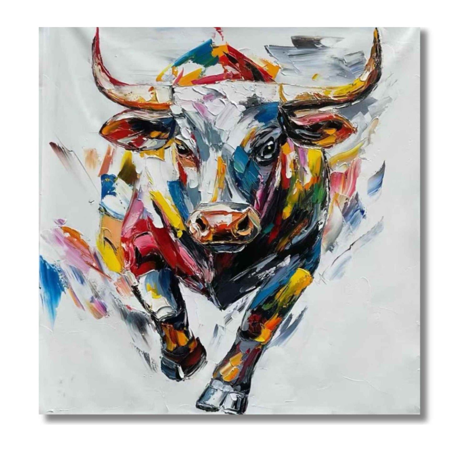 Oil Painting Toro Bravo Color 100x100 cm