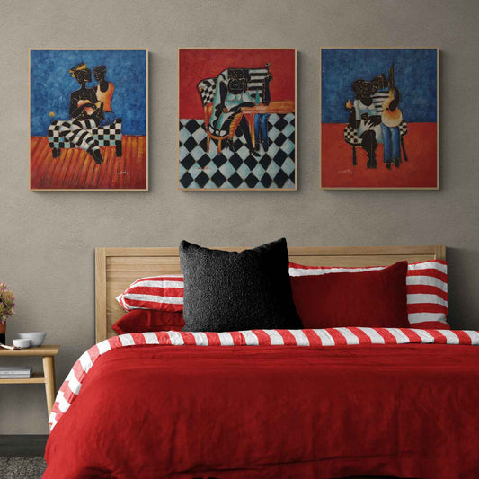 Tríptico Cubismo estilo Picasso 50x60 cm [3 piezas]