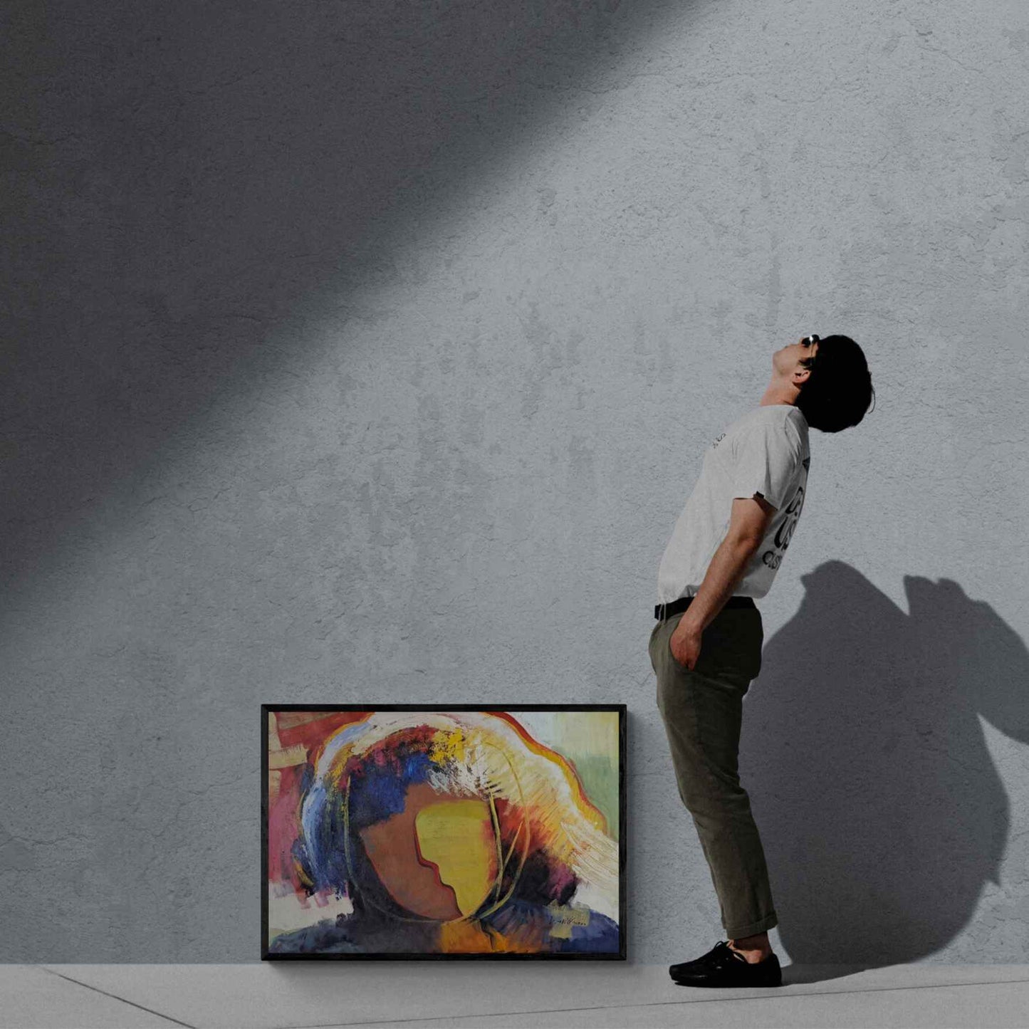 Abstraktes Gesicht-Silhouette-Gemälde 90x60 cm