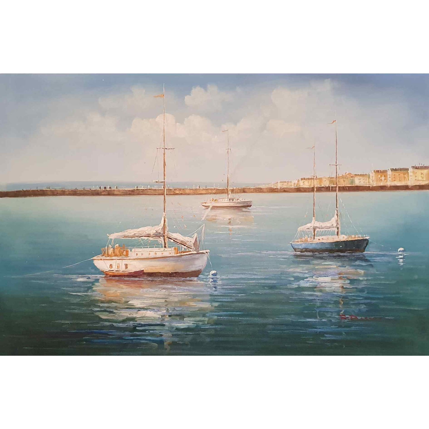 Painting Arriving at the Port 90x60 cm