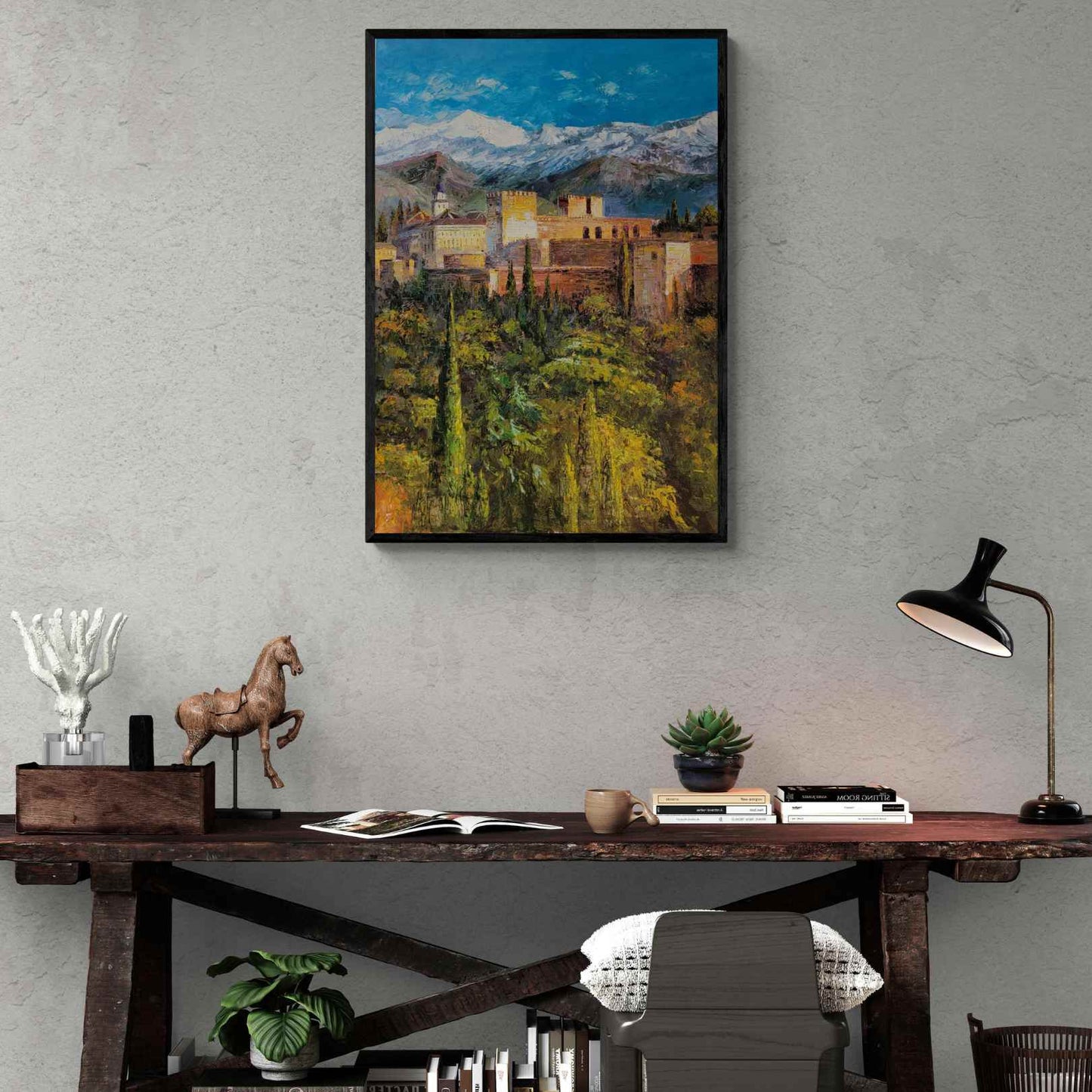 Pintura Óleo Alhambra Granada 70x100 cm