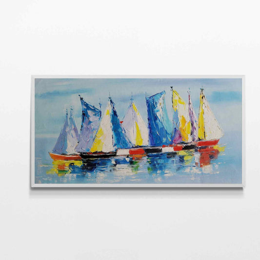 Pintura Barcos Colores 120x60 cm