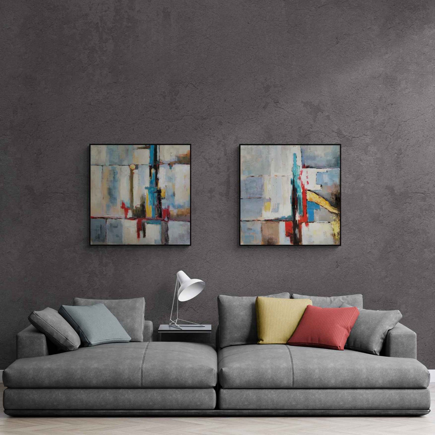 Filomena Abstract Art Painting 80x80 cm [2 pieces]