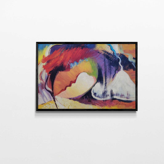 Abstraktes Silhouettengemälde 90x60 cm