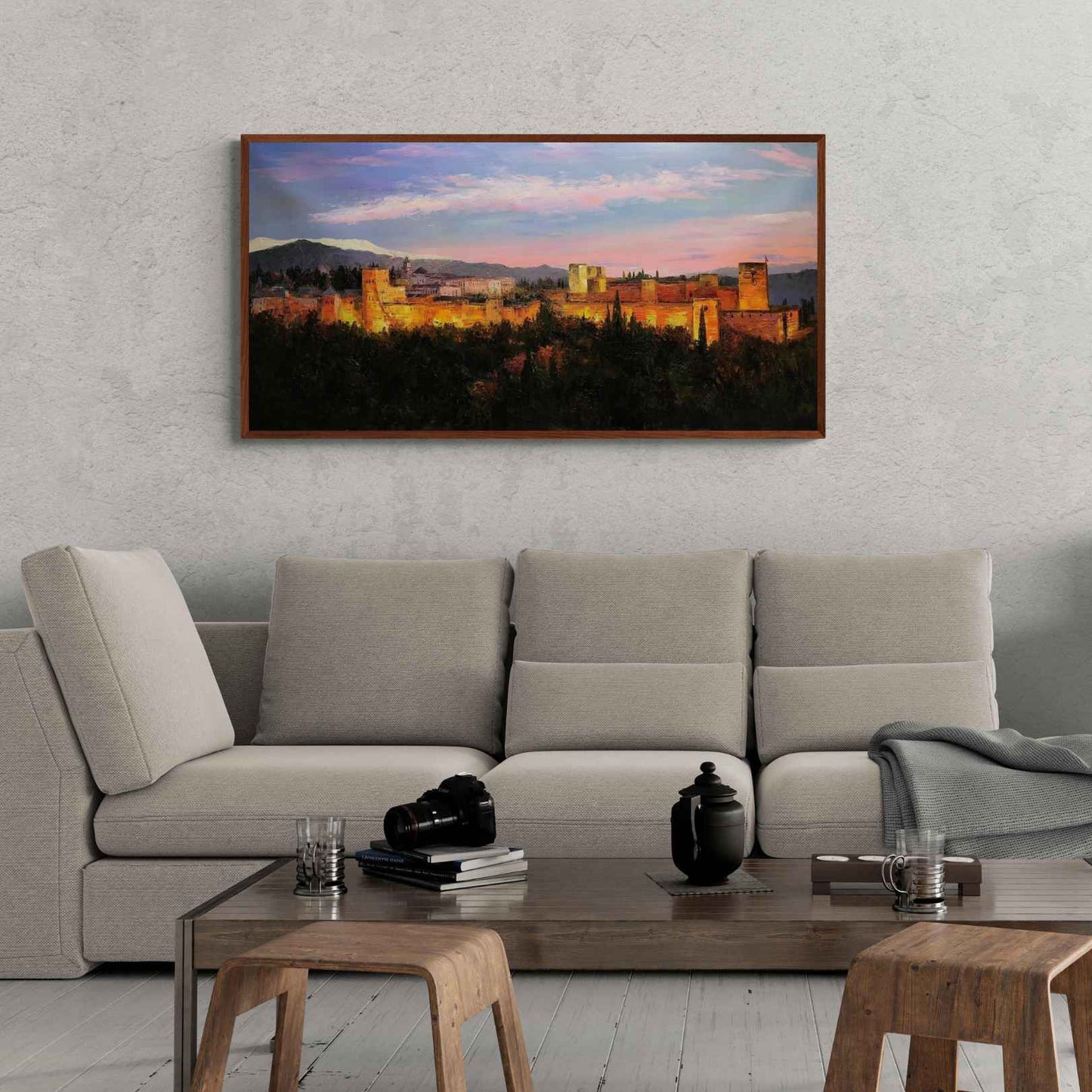 Alhambra Granada Gemälde 65x140 cm