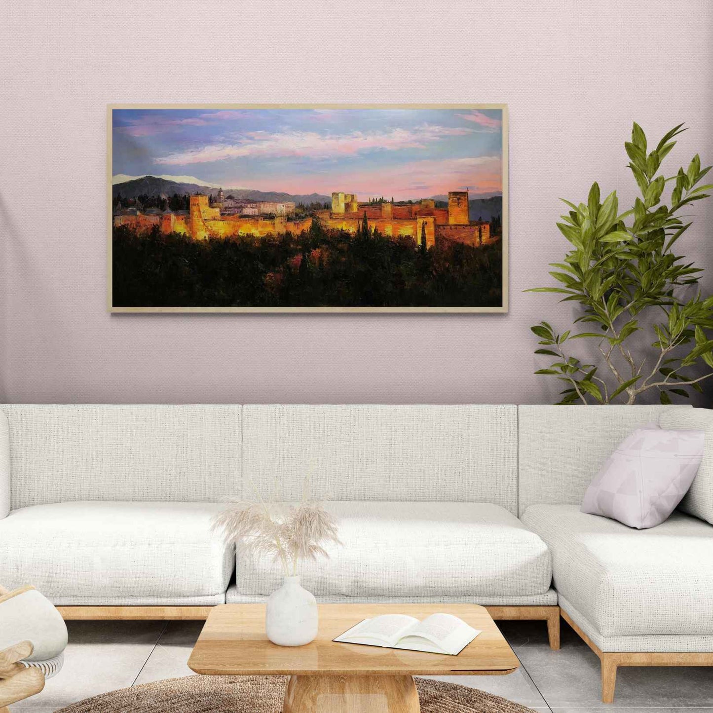 Alhambra Granada Painting 65x140 cm