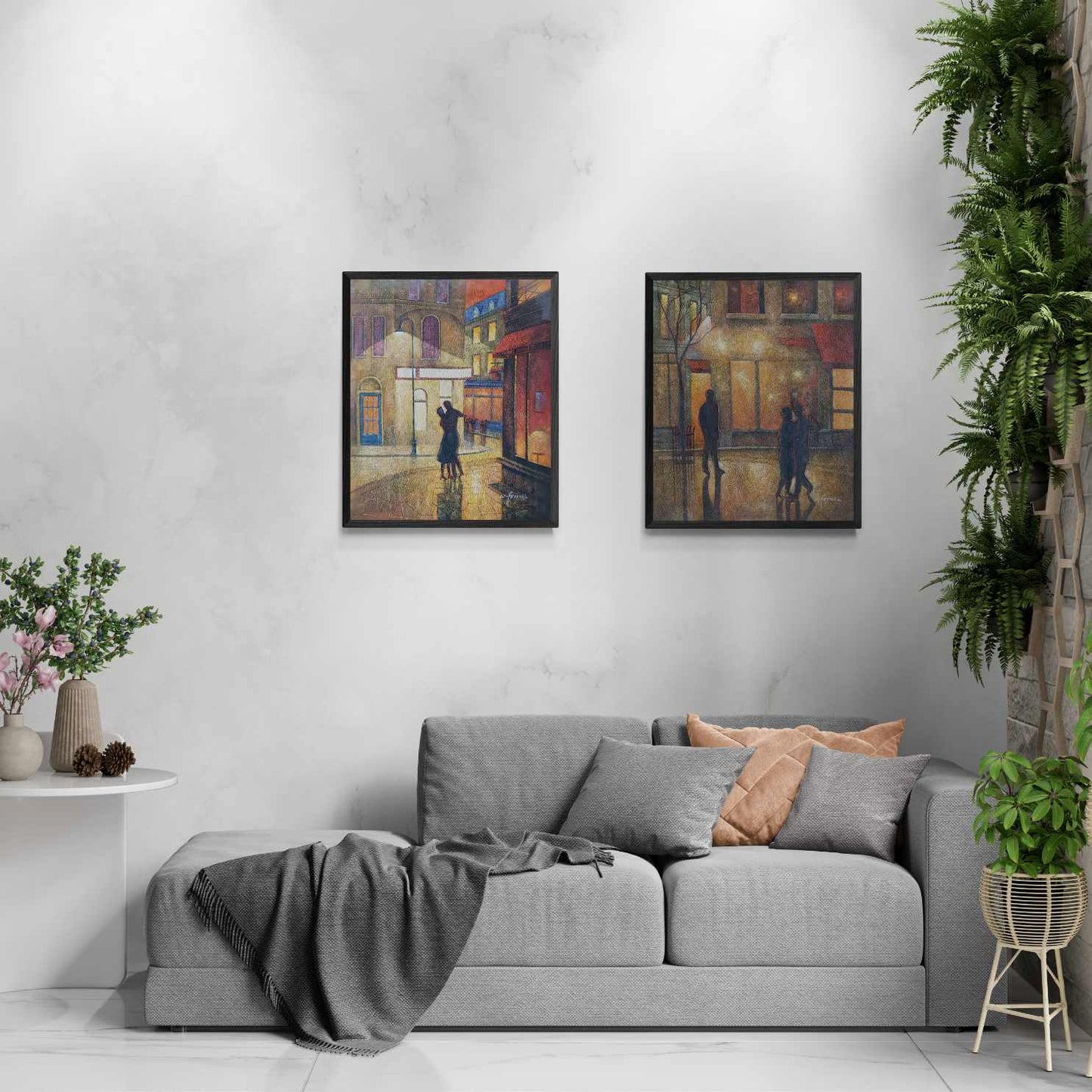 Diptych Painting Love and the Street 50x60 cm [2 pieces]