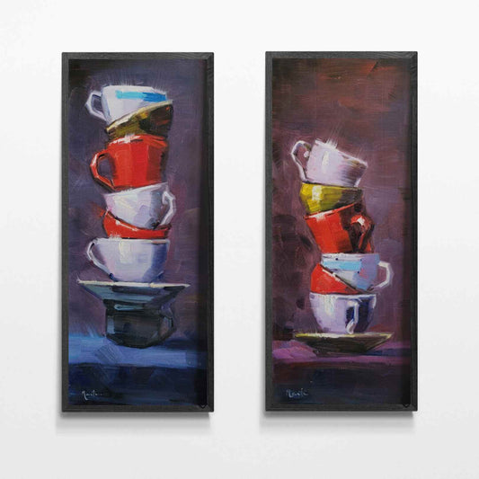Gemälde Frühstück mit Freunden 40x90 cm