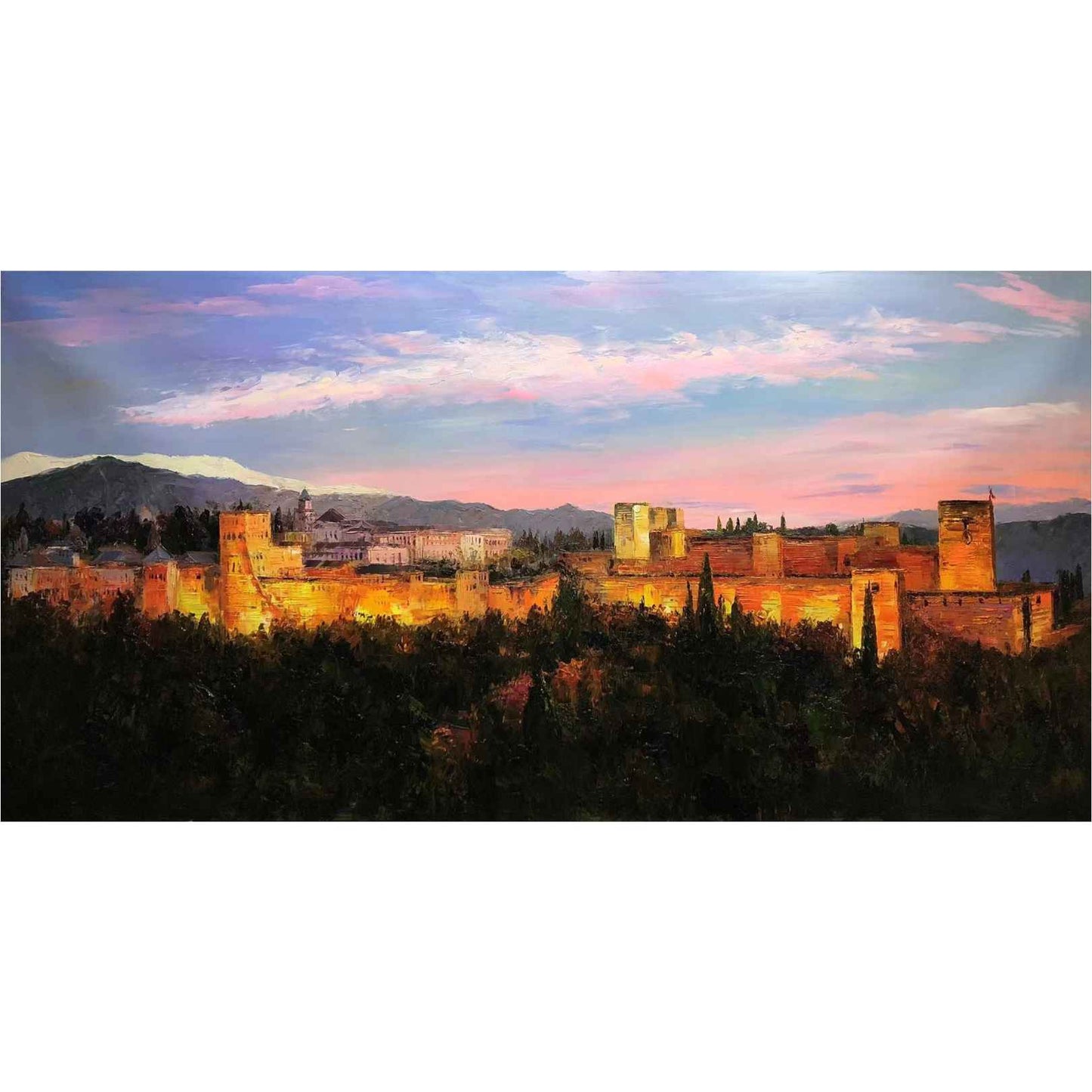 Alhambra Granada Painting 65x140 cm