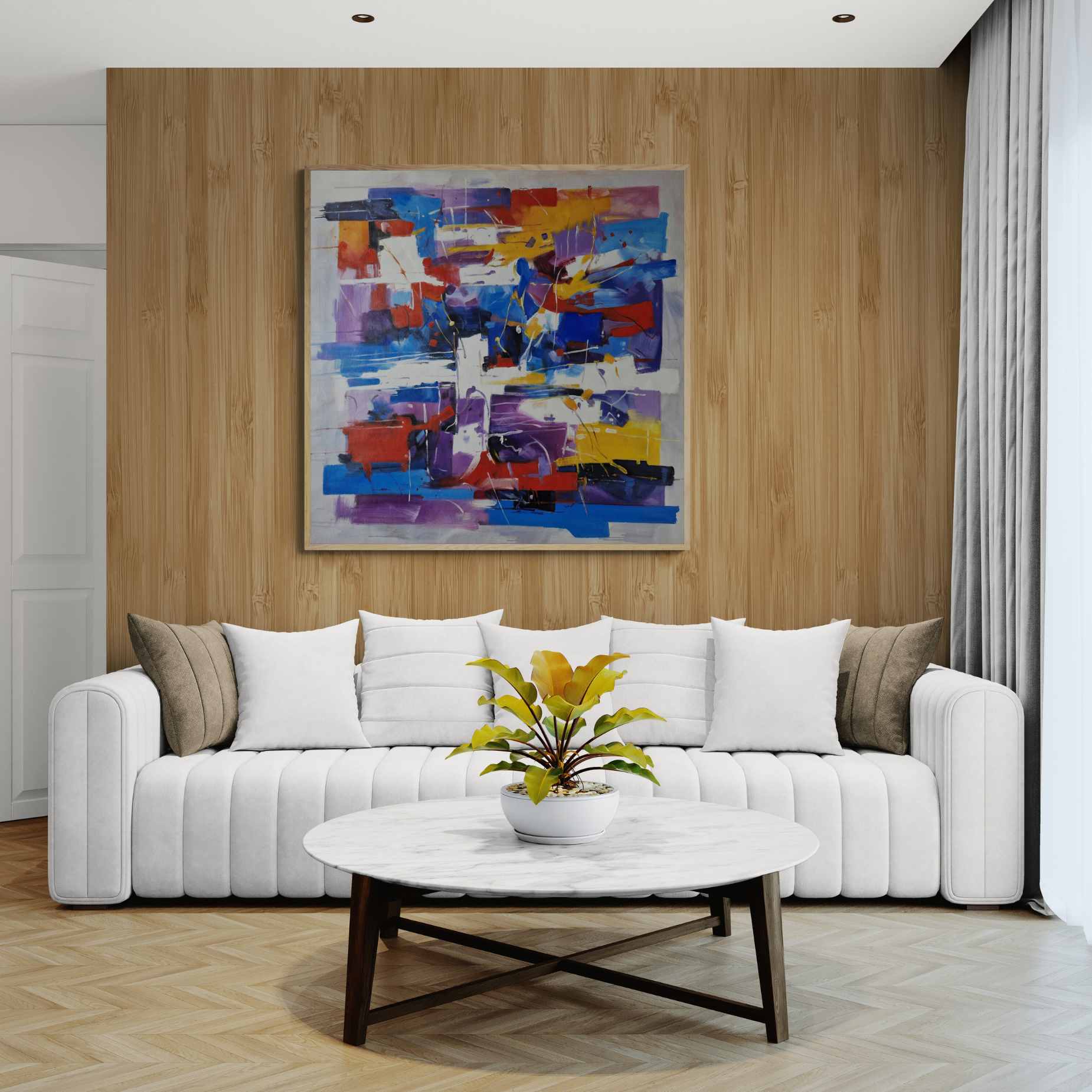 Arte abstracto contemporáneo para decoración de salón