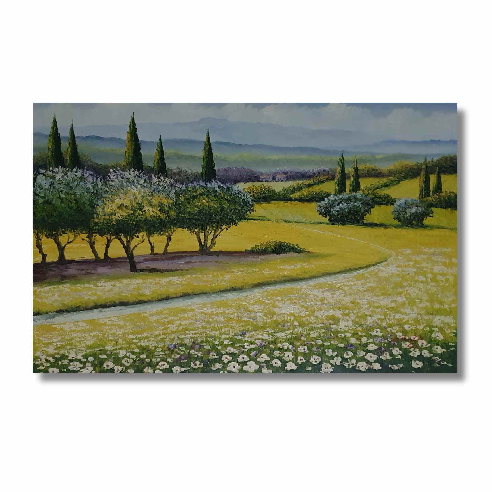 Cuadro paisaje italiano en tonos cálidos