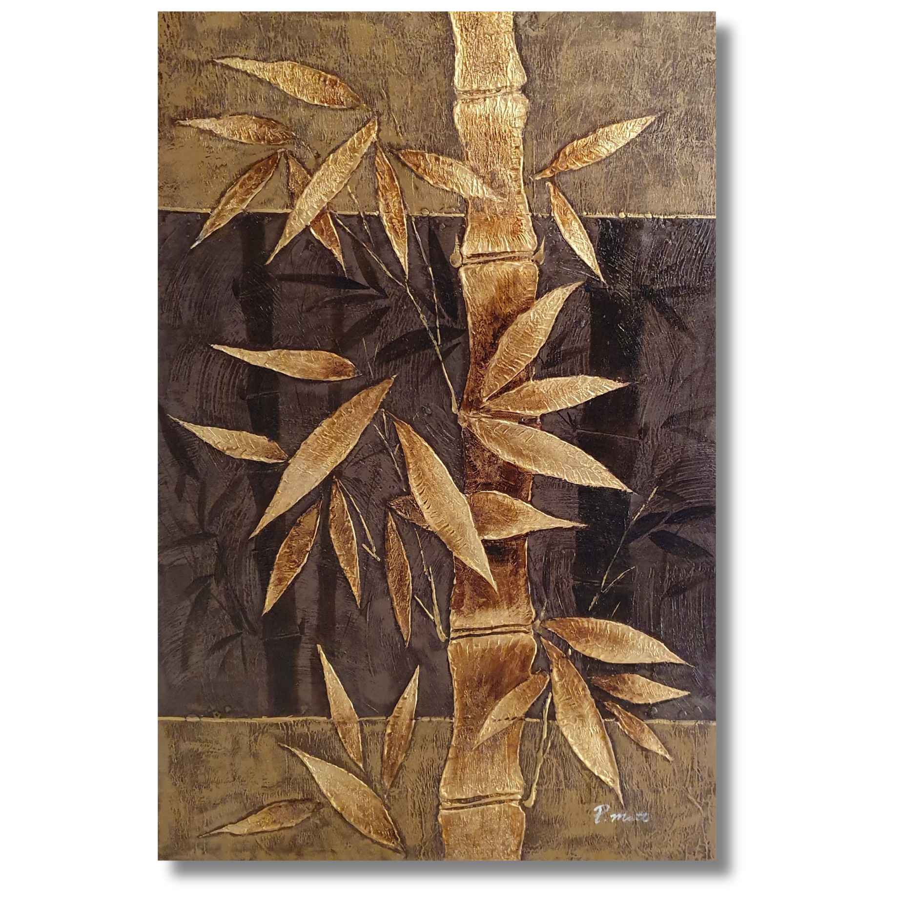 Lienzo vertical decorativo con diseño exotico de bambu