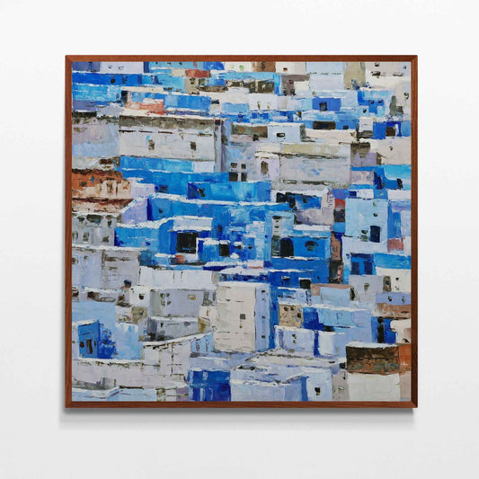 Cuadro Laberinto Azul 102x102 cm