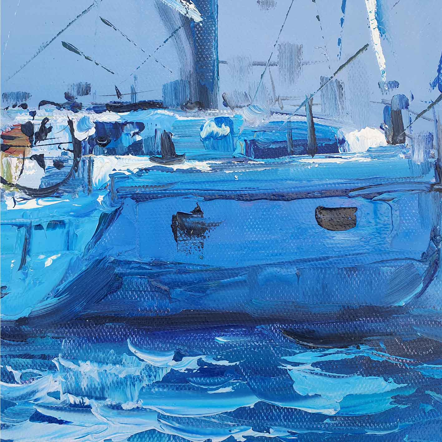 Cuadro Oleo Lienzo Pintura Nautica 80x100 cm