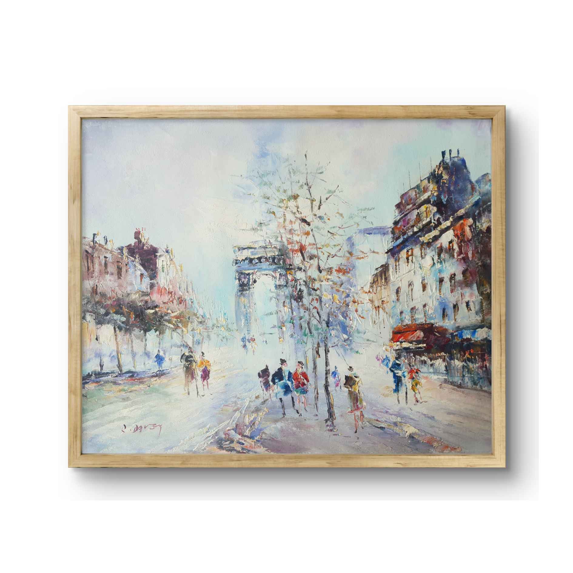 Cuadro al óleo original pintado a mano de la ciudad de París en formato pequeño de 50x40 cm