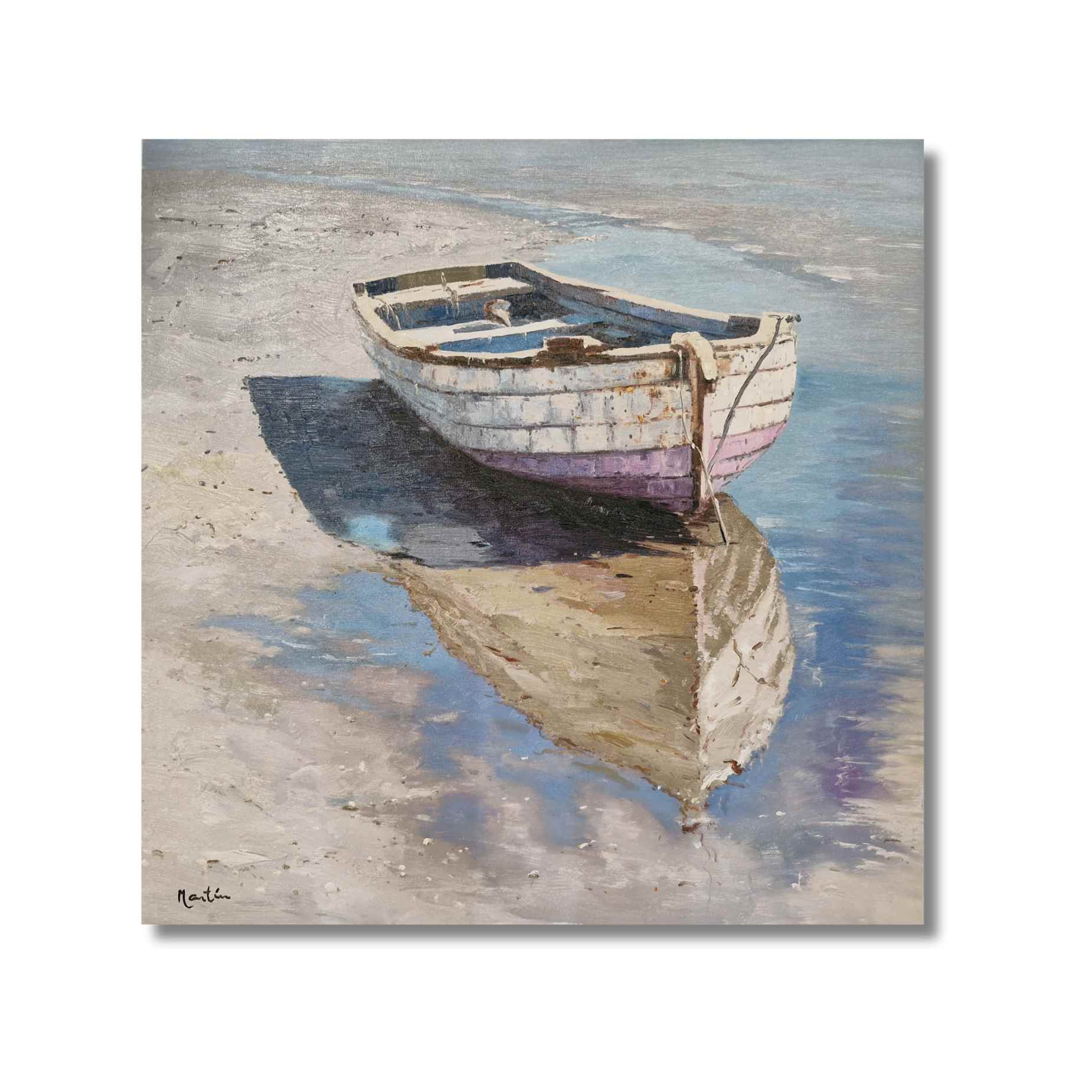 Decoración de pared con pintura marina pintada al óleo