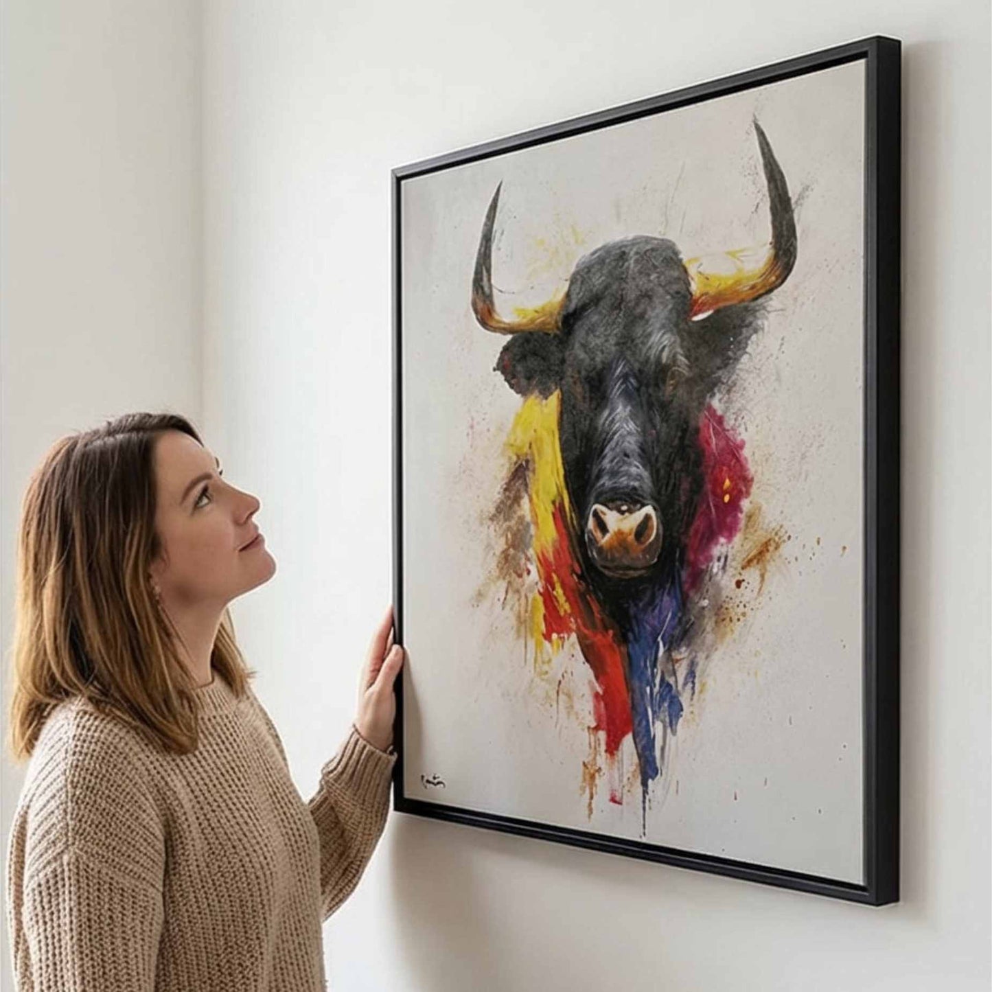 Decoración artística con imagen de toro
