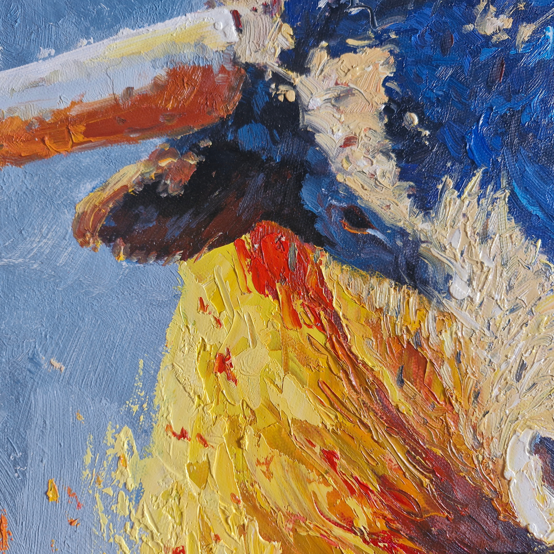 Cuadro decorativo de toro al óleo en salto