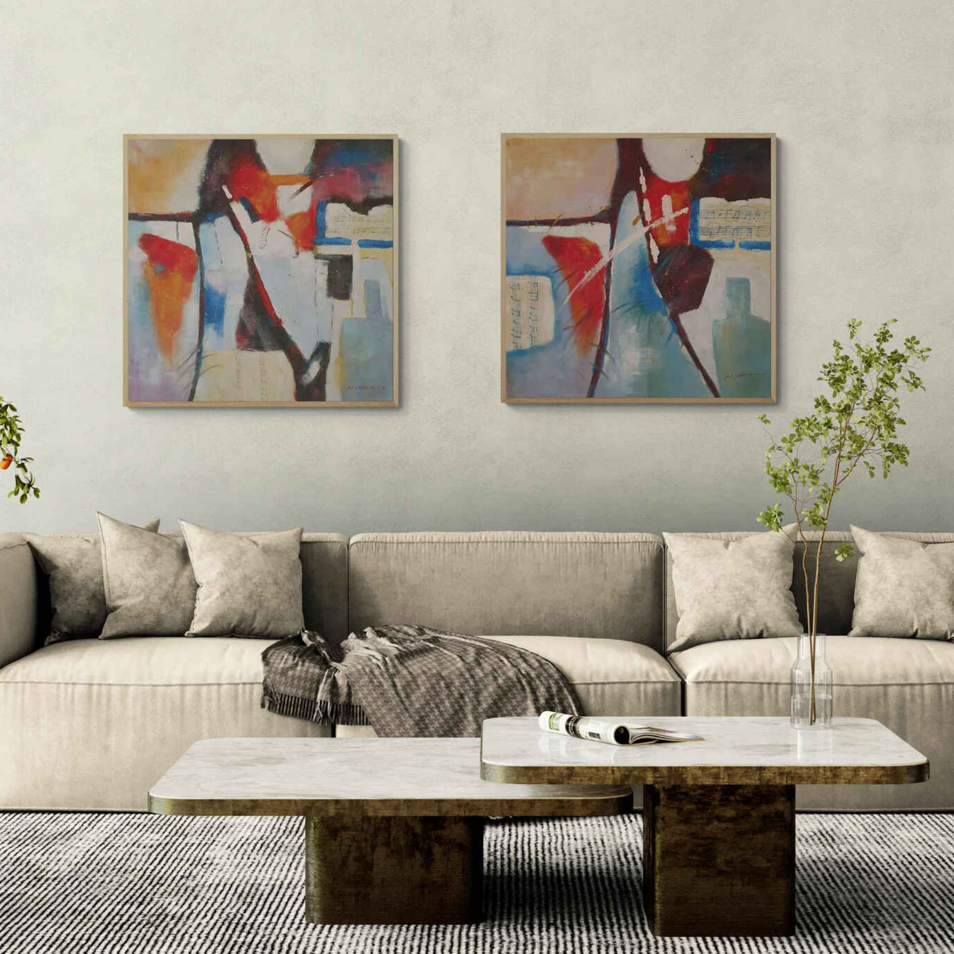 Conjunto de cuadros abstractos modernos para decoración