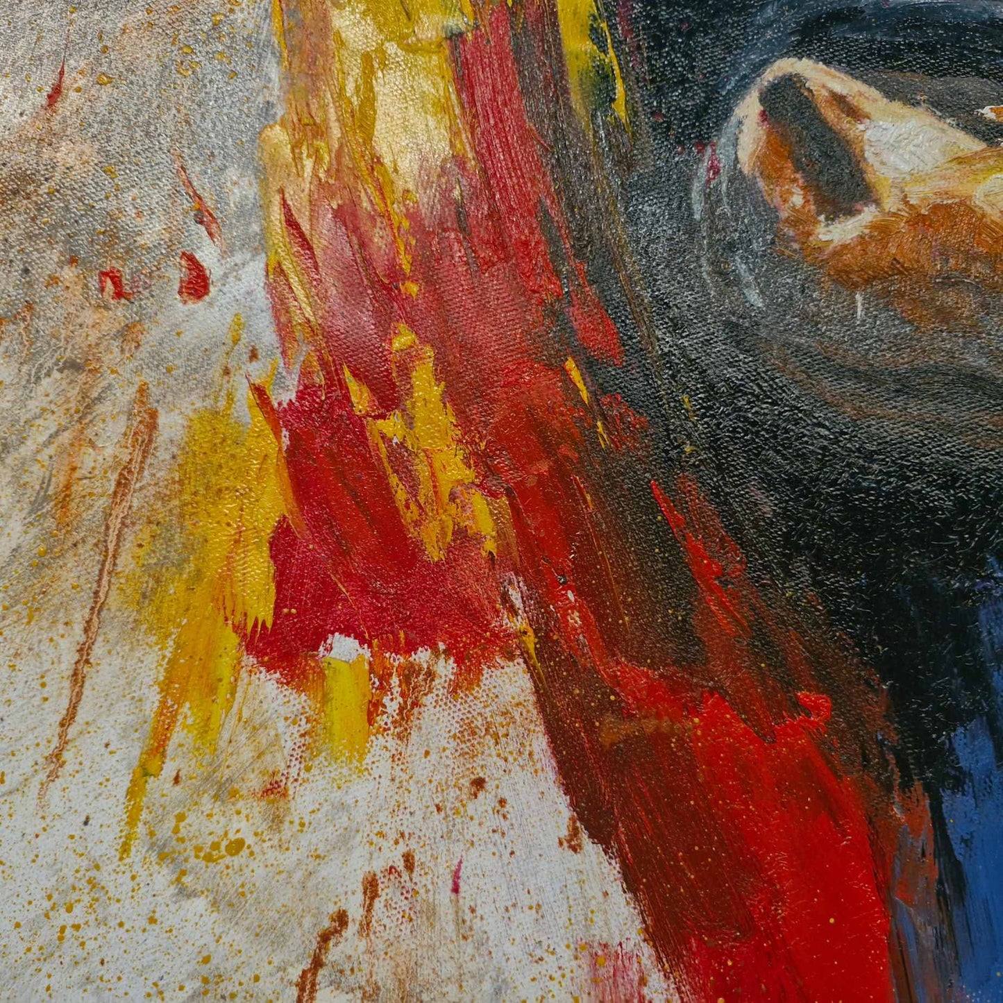 Cuadro original pintado a mano de toro