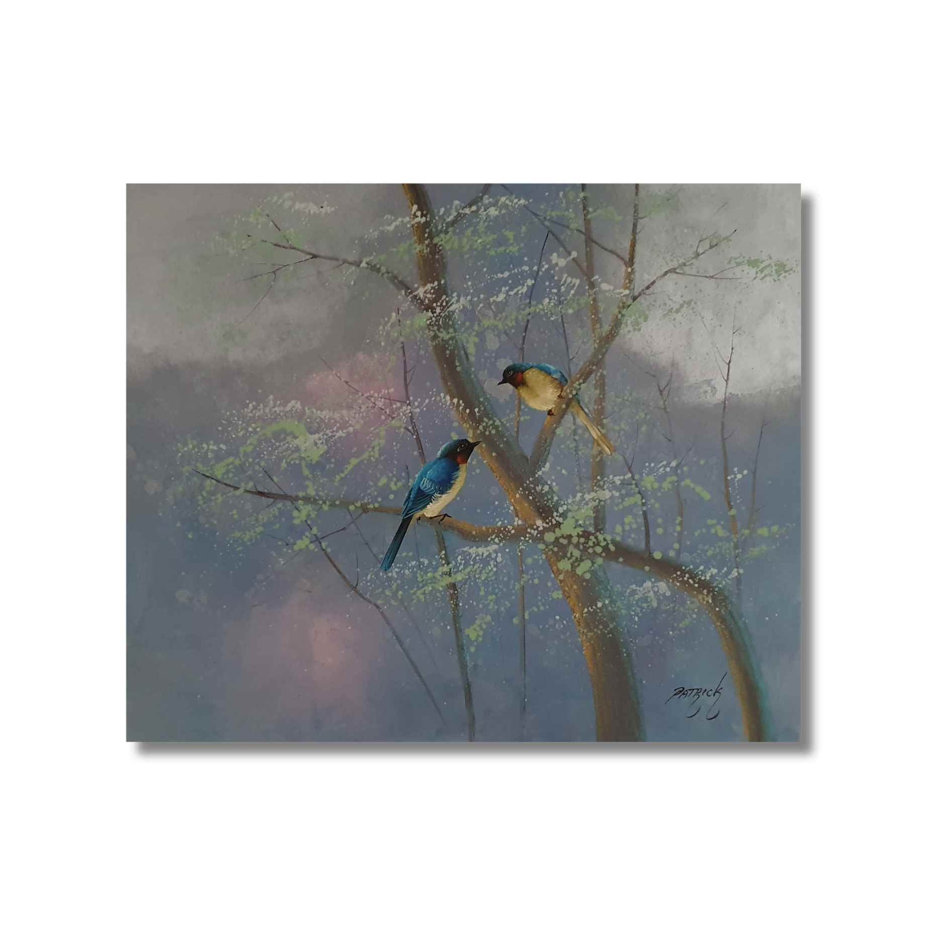 Cuadro decorativo estilo naturaleza con fondo pastel