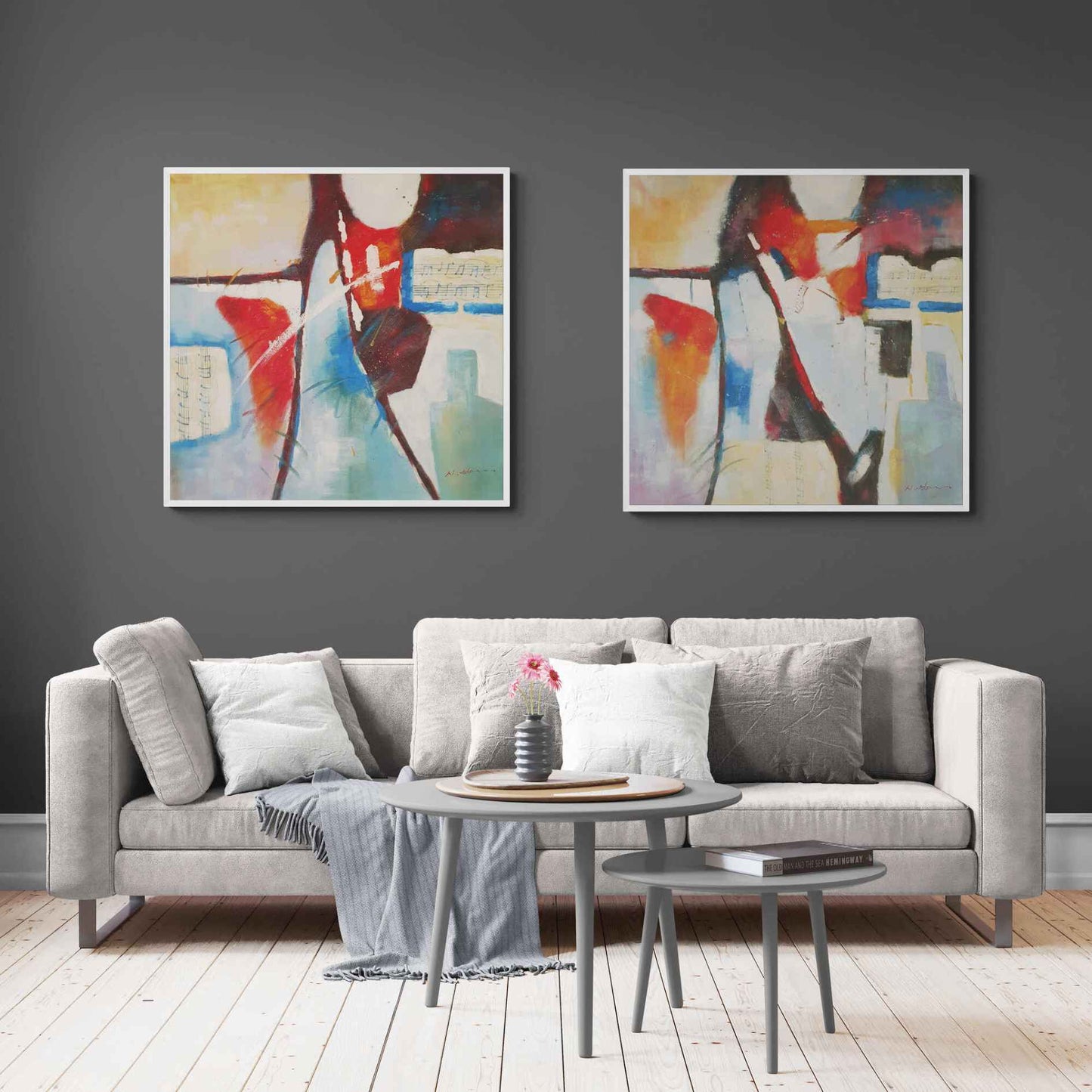 Pintura al óleo sobre lienzo con diseño contemporáneo