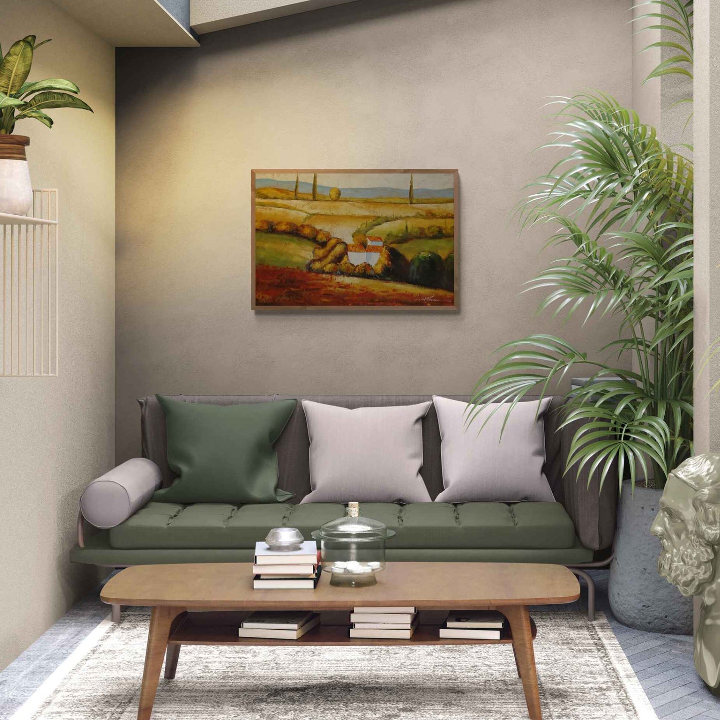 Vista panoramica de la Toscana con tonos calidos