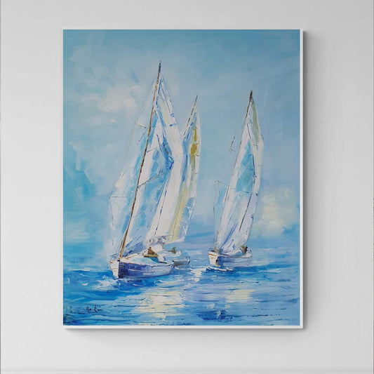 Pintura Barcos Vela 80x100 cm