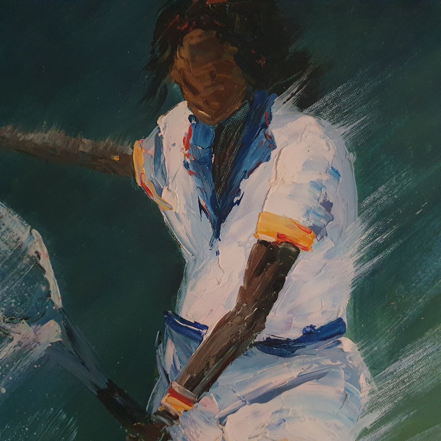 Pintura Jugando al Tenis