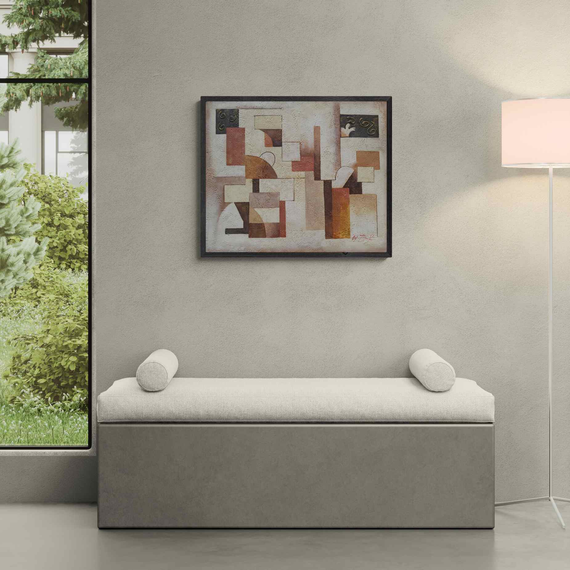 Arte decorativo geométrico sobre lienzo