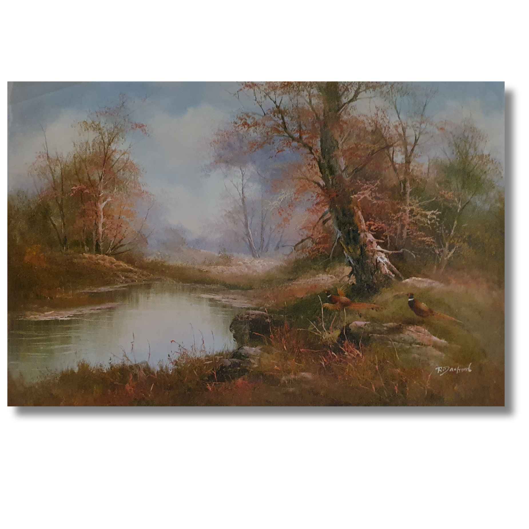 Pintura artística de estilo rústico con colores cálidos