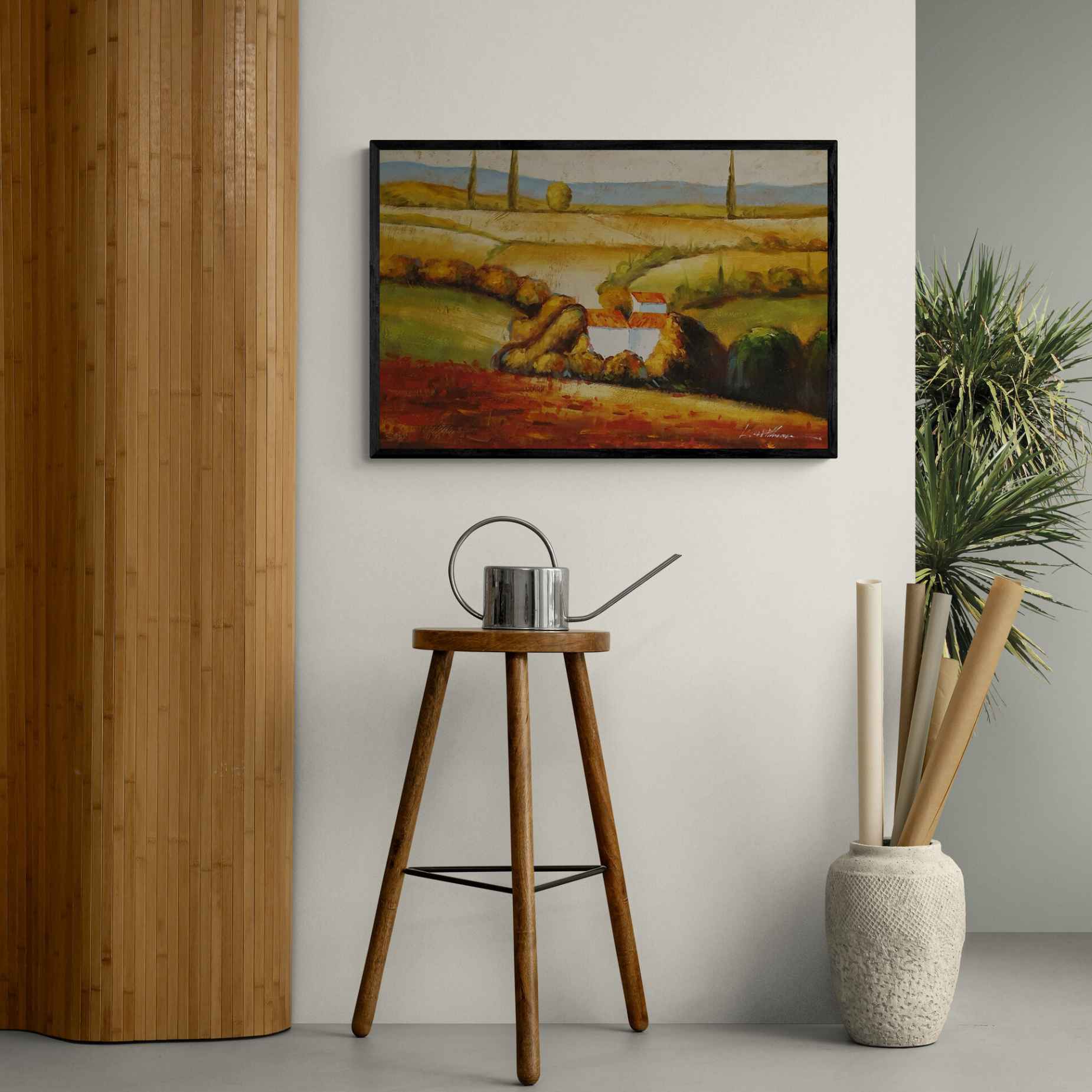 Pintura hecha a mano de campo en Italia