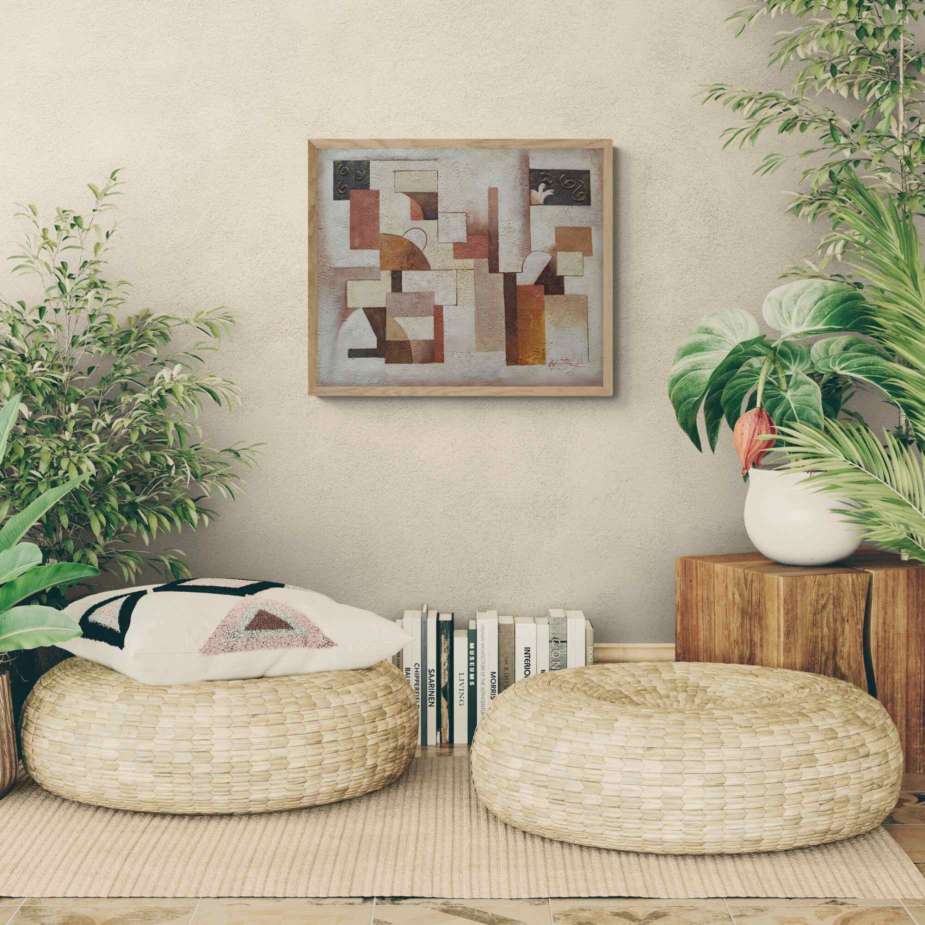 Obra abstracta contemporanea para interiores elegantes