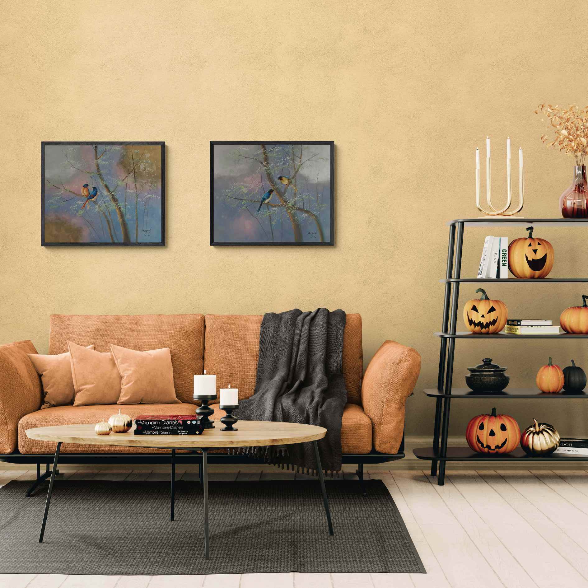 Arte natural decorativo en óleo sobre lienzo