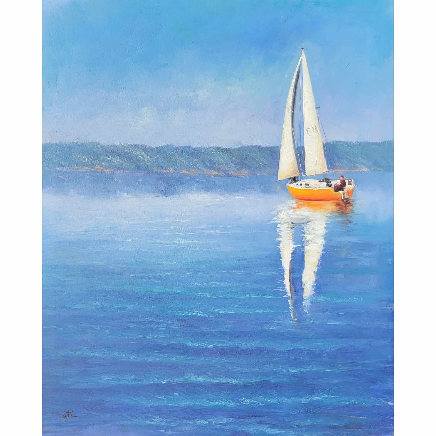 Pintura velero navegando