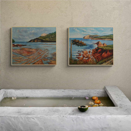 Diptych Painting Marshes 50X60 cm [2 pieces]