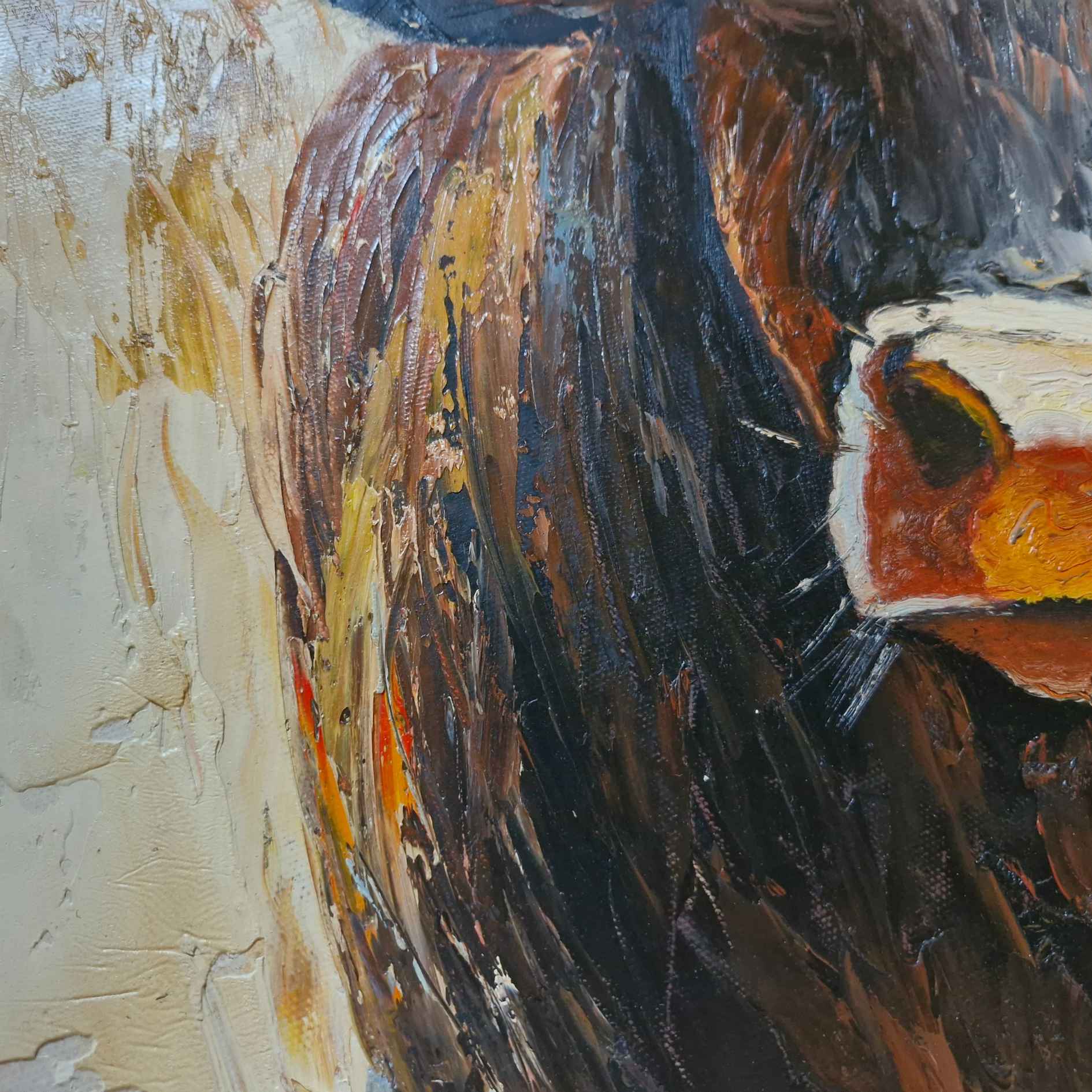 Cuadro rústico taurino con textura y fuerza