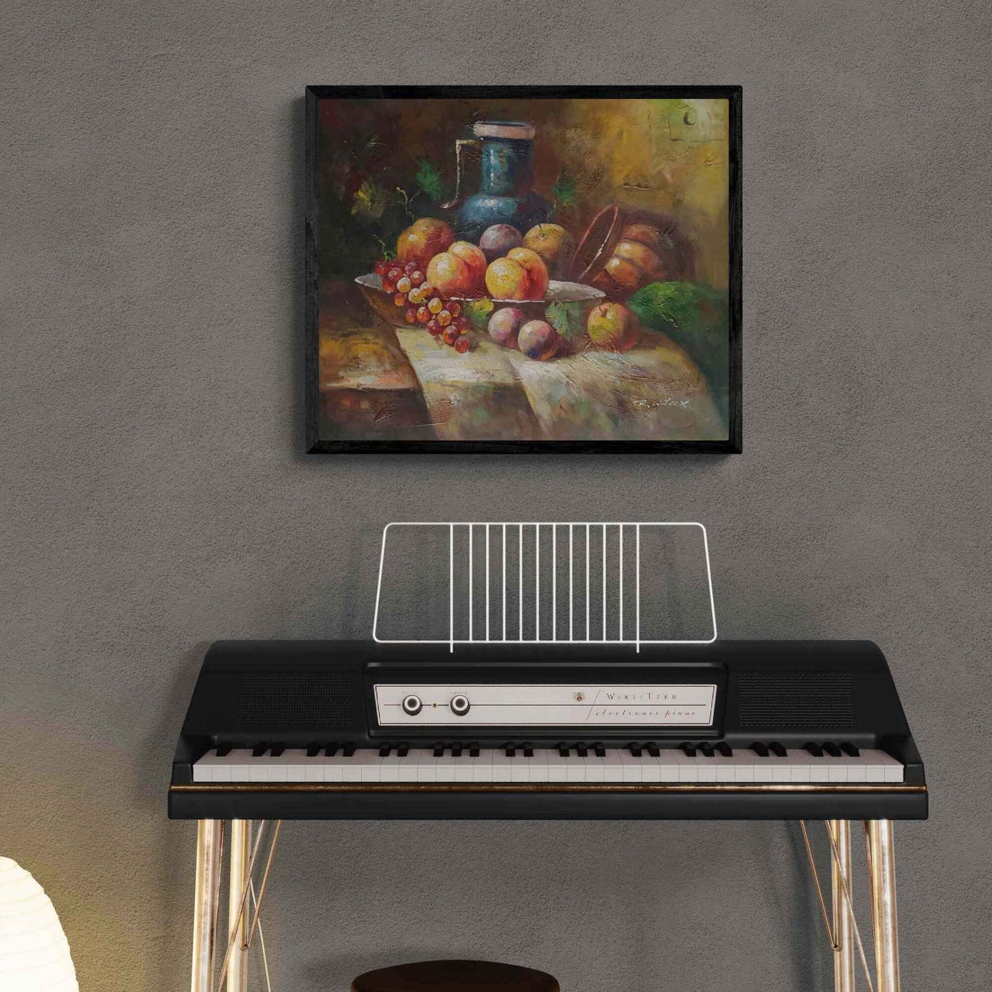 Pintura artística de frutas naturales y cerámica