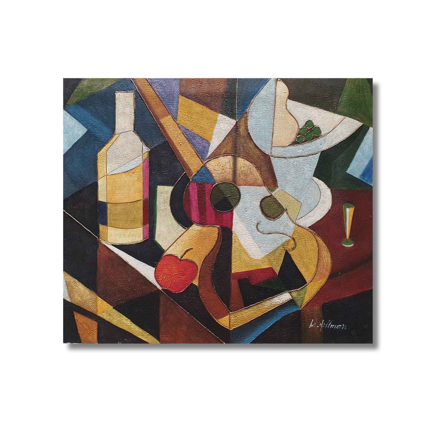 Pinturas modernas en formato díptico con diseño geométrico