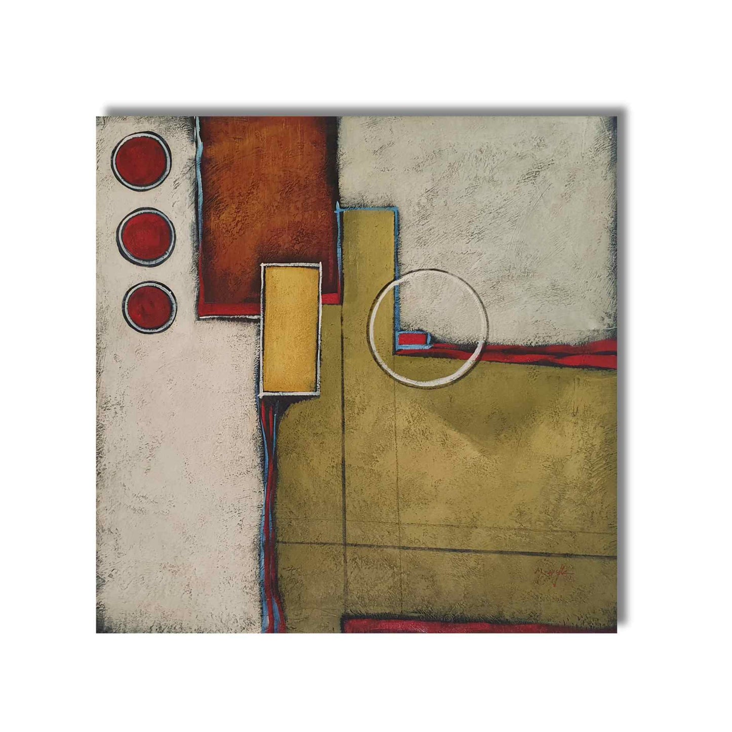 Decoración de pared con pintura geométrica contemporánea